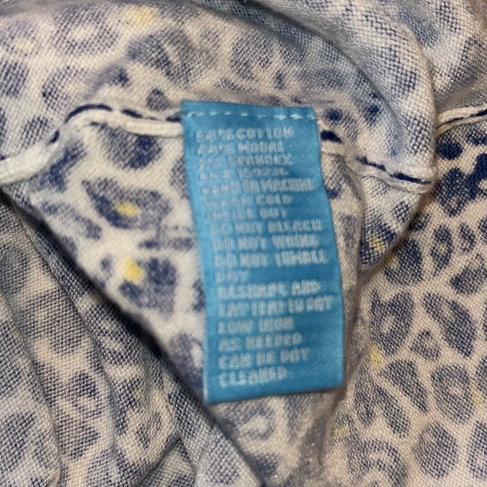 J. McLaughlin Lenny Sweater Blue Yellow White Light Sweater Size Large - Picture 10 of 12